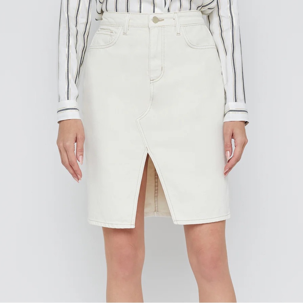 L'Agence Women's Tylee Knee-Length Denim Skirt NWOT